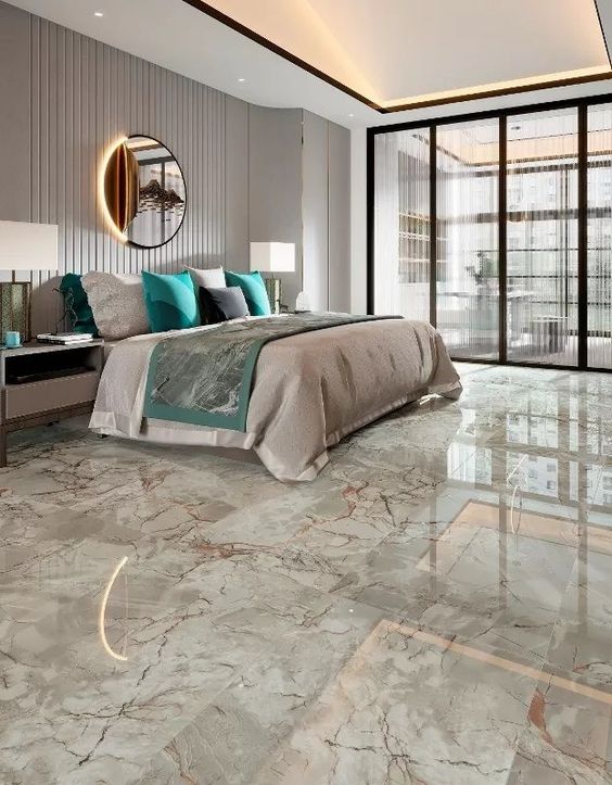 Interior design trends using marble tiles
